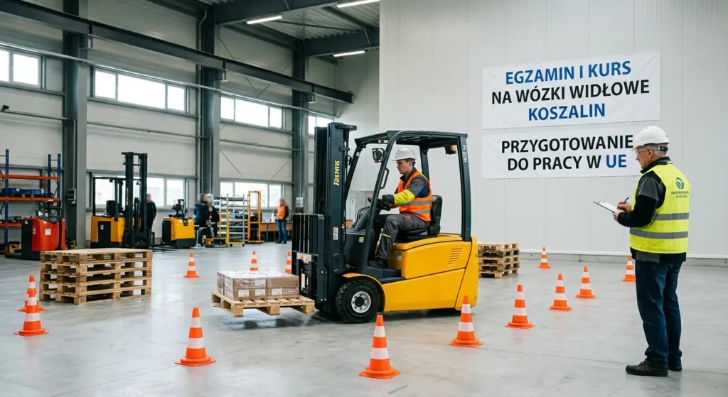 Egzamin i kurs na wózki widłowe Koszalin jako przygotowanie do pracy w Unii Europejskiej