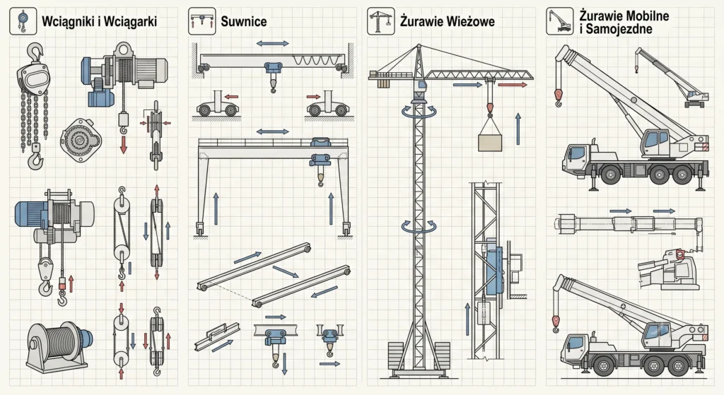 Schemat techniczny maszyn dźwignicowych